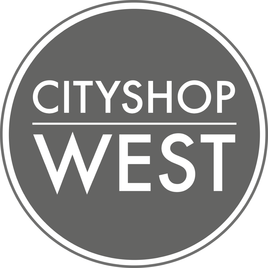 City Shop West Logo Weiss Typo