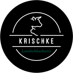 Cropped Landschlachterei Krischke Logo Landschlachterei Rund Schwarz